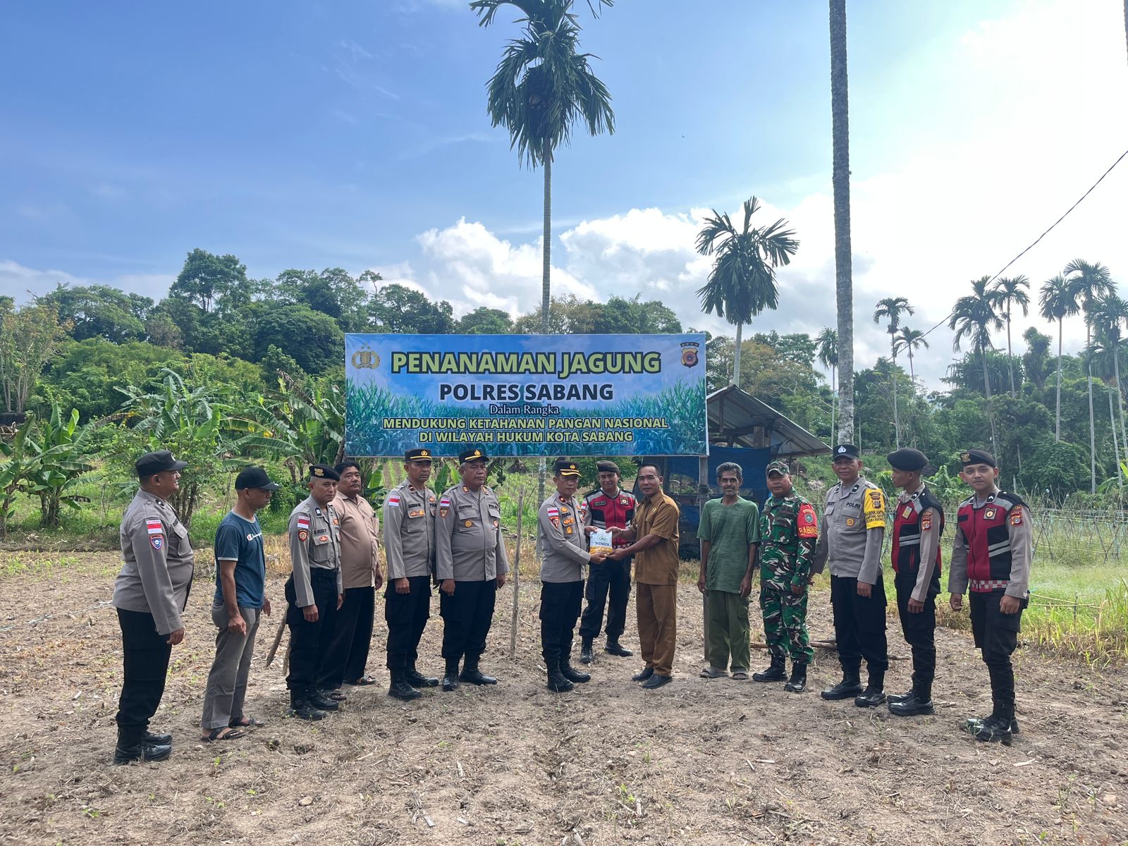 Polres Sabang Tanam Jagung Pipil, Wujud Implementasi Ketahanan Pangan POLRI