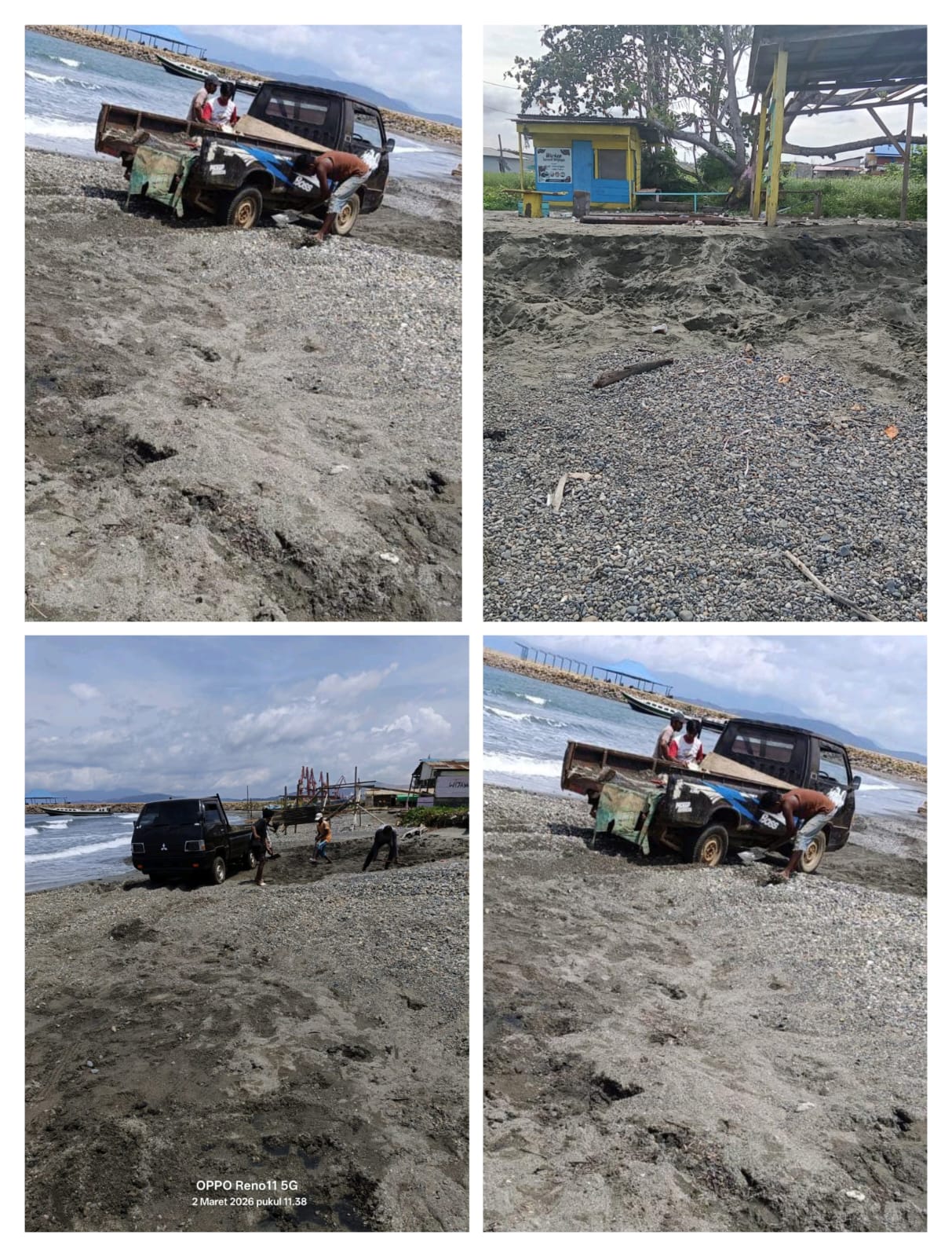 skandal Galian C di pantai desa kawasi: Diduga Ilegal, Seret Nama pemilik mobil. Aparat hukum Didesak Turun Tangan. Secepatnya