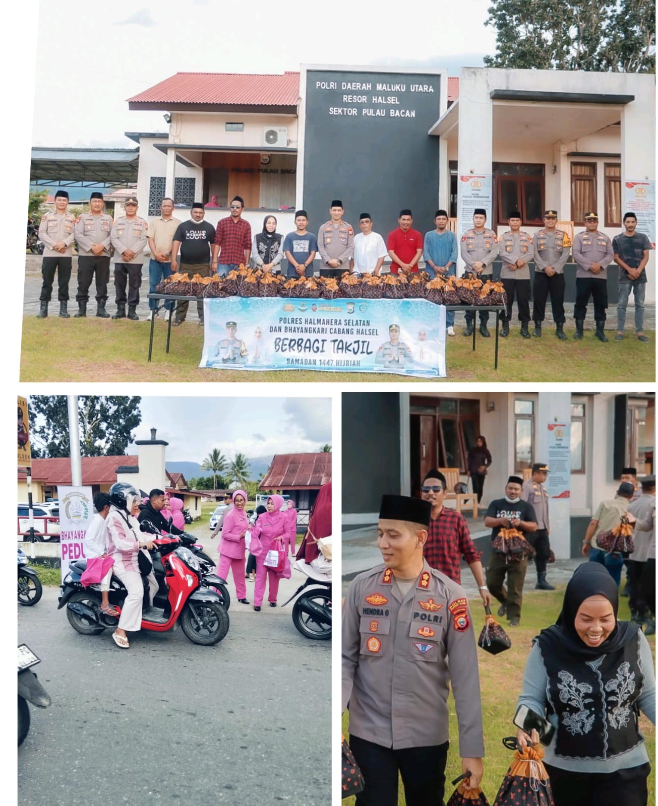 Polres Halsel Gandeng Jurnalis pembagian takjil Gratis kepada masyarakat halsel