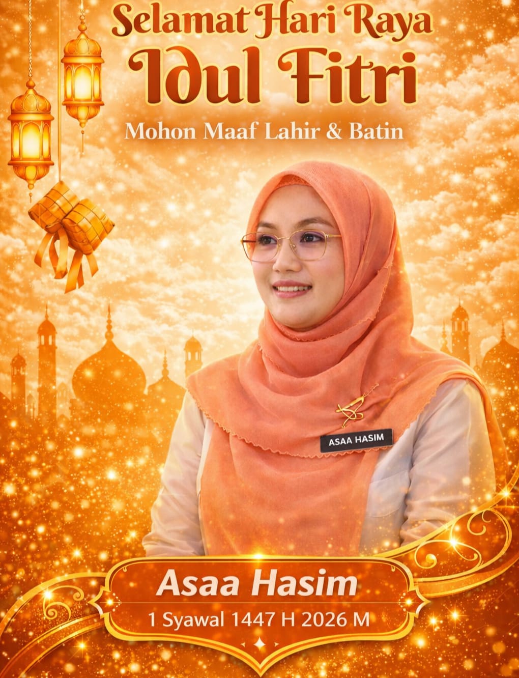 Kepala Dinas Kesehatan Asia Hasim Sampaikan Ucapan Selamat Hari Raya Idul Fitri 1447 H / 2026 M
