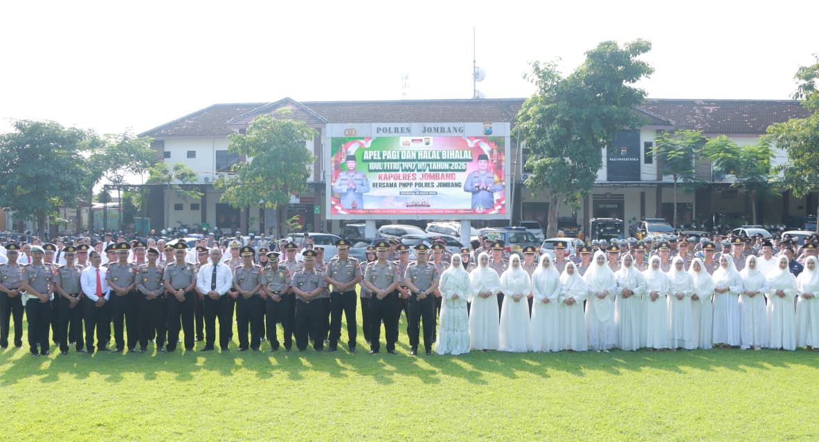 Polres Jombang Gelar Apel Pagi dan Halal bihalal, Perkuat Soliditas Pasca Idul fitri*