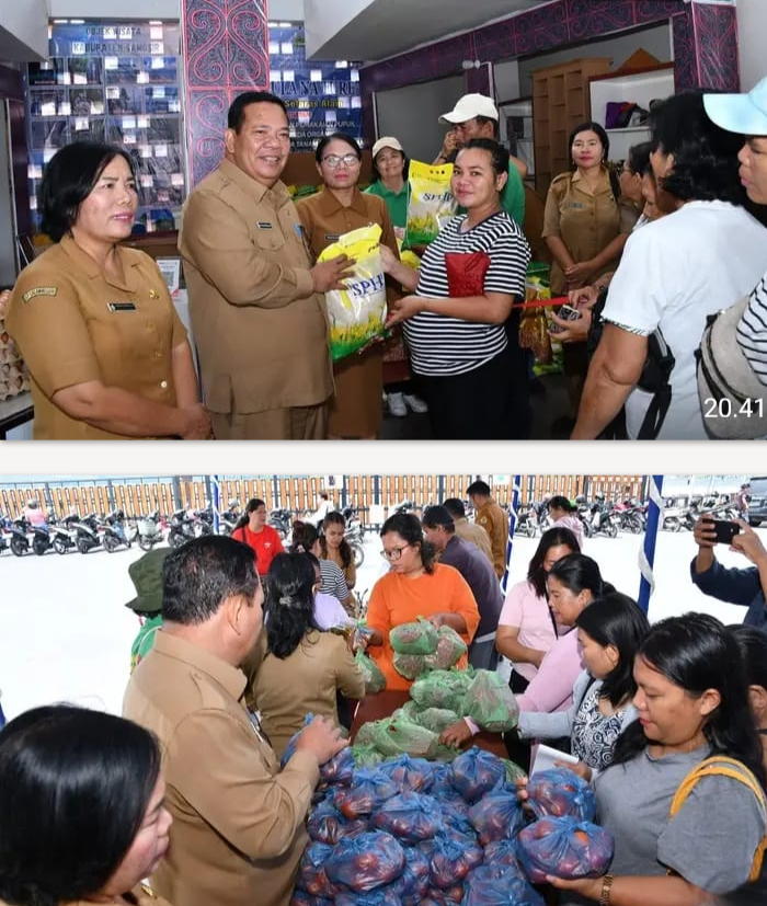 PEMKAB SAMOSIR GELAR GERAKAN PANGAN MURAH, DISERBU RATUSAN WARGA