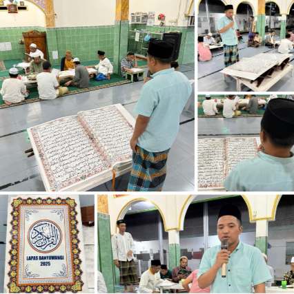 Warga Binaan Lapas Banyuwangi Rampungkan Al-Qur’an Raksasa, Kini Digunakan Rutin untuk Tadarus