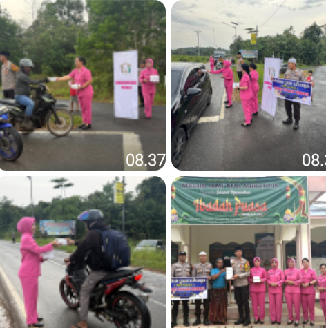 Berbagi Berkah Ramadhan, Polsek Toba dan Bhayangkari Bagikan Takjil untuk Pengguna Jalan Trans Kalimantan