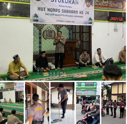 Semangat HUT Korps Sabhara ke-74, Sat Samapta Polres Sanggau Gelar Bakti Sosial dan Berbagi Takjil di Masjid Al Hikmah