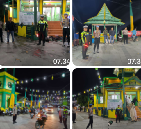 Polres Sanggau Jamin Keamanan Tarawih, Jemaah Masjid Jami Sultan Ayuub Beribadah Khusyuk