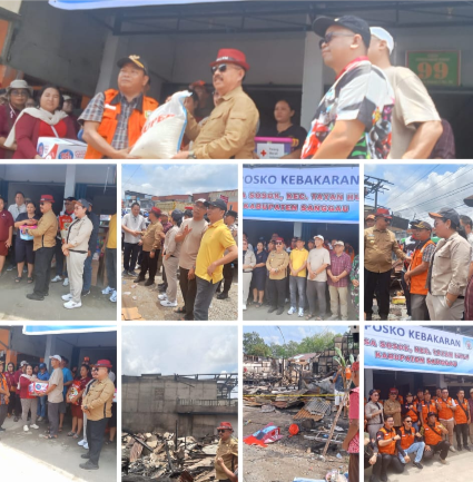 Bupati dan Wakil Bupati Sanggau Tinjau Lokasi Kebakaran 13 Ruko di Pasar Sosok