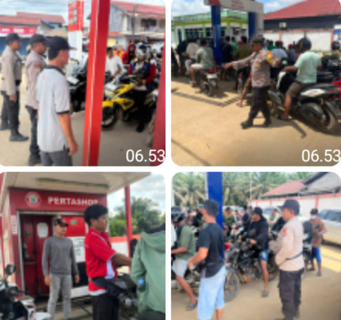 Antrean BBM Meningkat, Polsek Meliau Sigap Lakukan Pengamanan