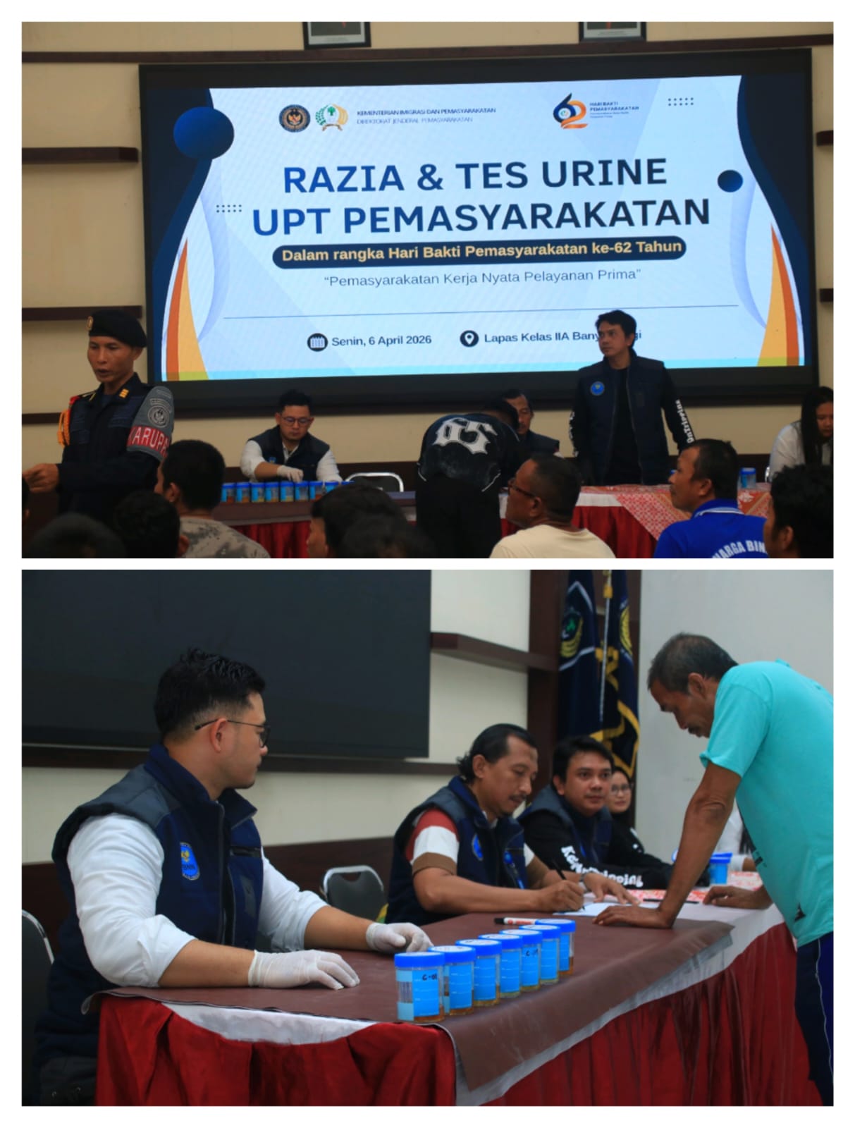 Sinergi Aparat Penegak Hukum di Banyuwangi: Petugas dan Warga Binaan Lapas Jalani Tes Urine Dadakan
