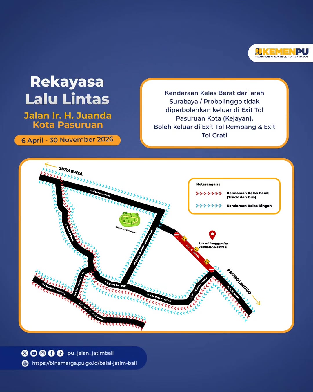 Polres Pasuruan Kota Siapkan Jalur Alternatif Dampak Pembongkaran Jembatan Bok Wedi*