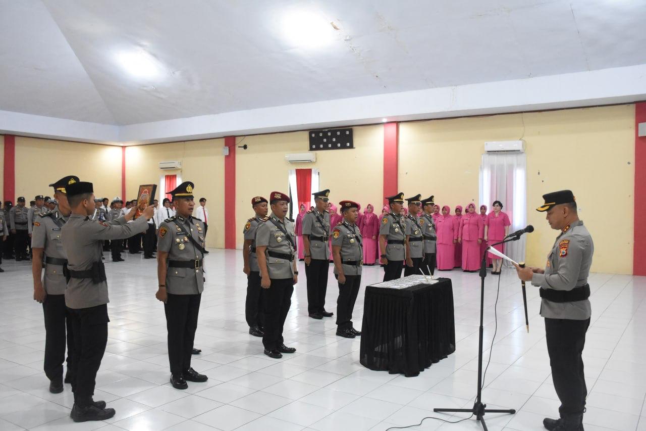 Polres Bulukumba Gelar Sertijab 10 Perwira .Kapolres Jaga Solidaritas dan Sinergi dengan TNI Pemda