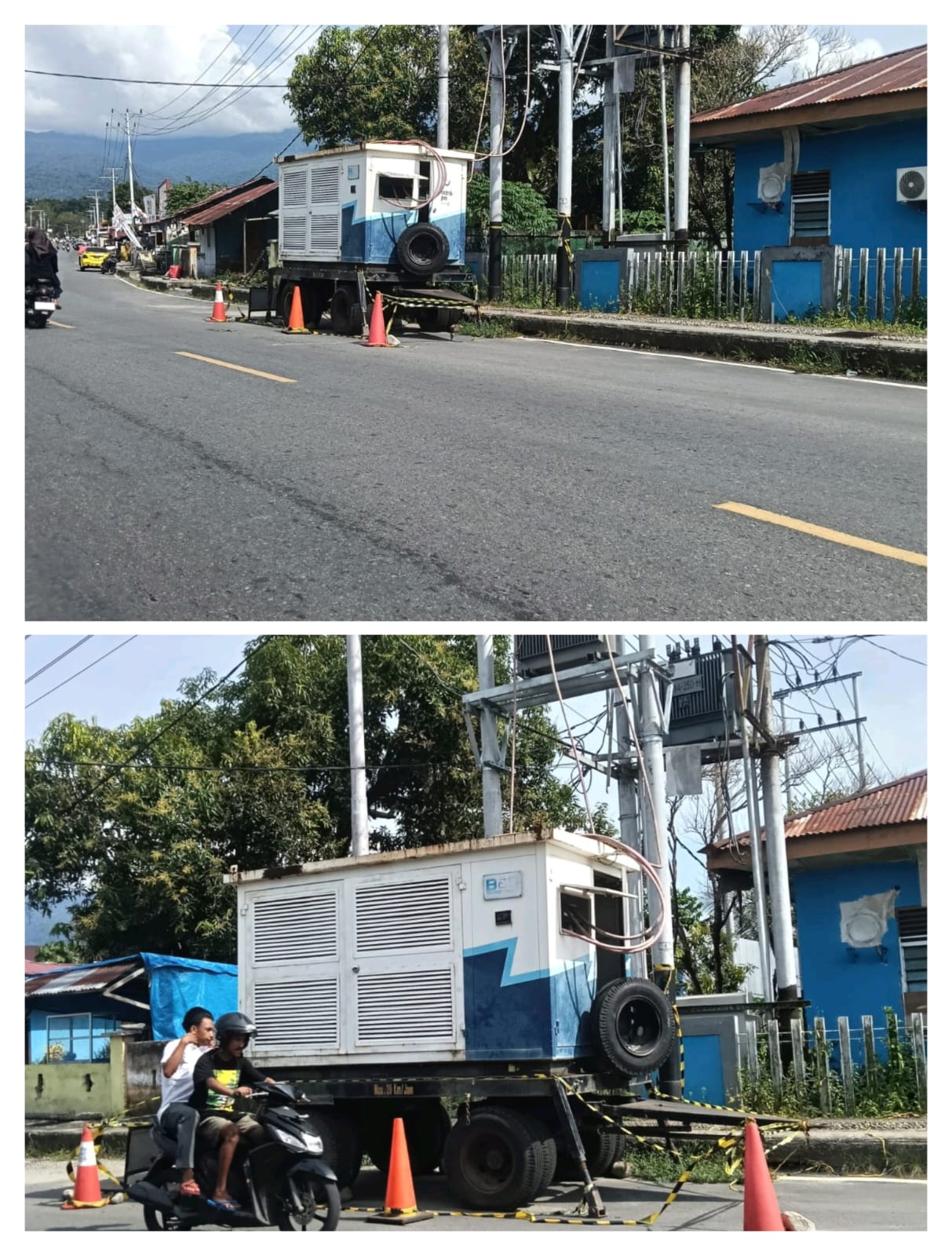 Gardu Darurat ULP Bacan Berdiri di Badan Jalan Lebih dari 4 Bulan, Picu Kekhawatiran Pengguna Jalan