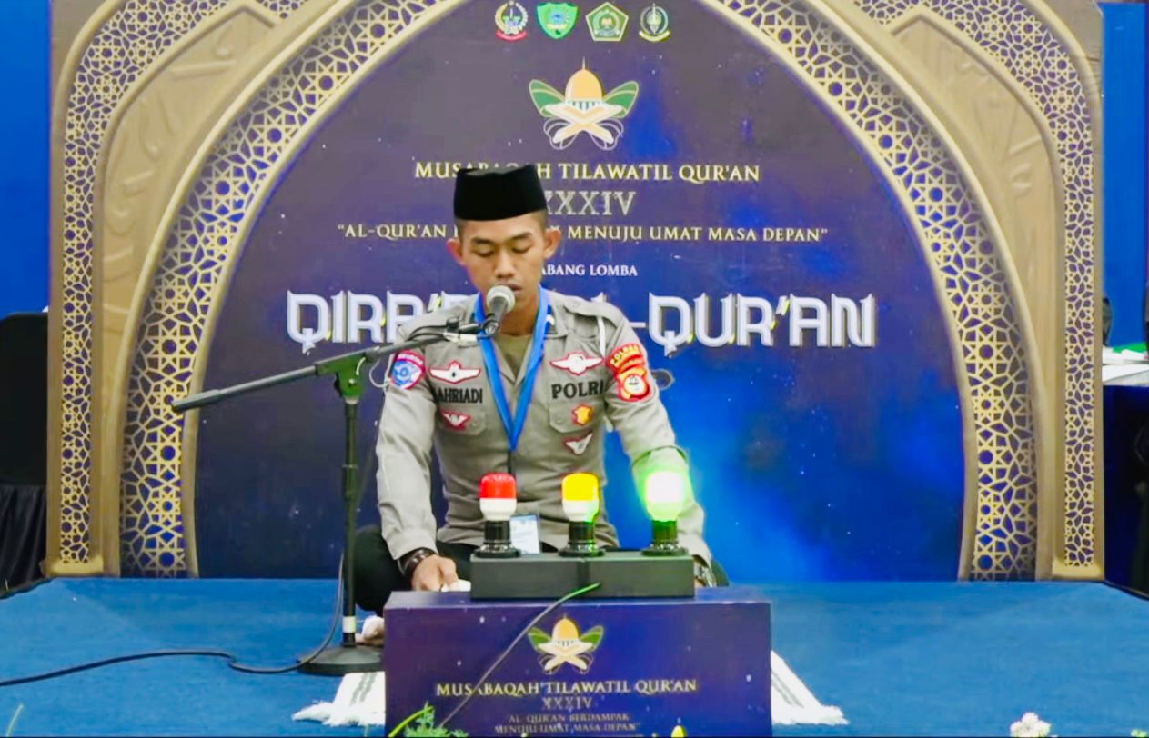 Bripda M.Ahriadi Personel Satlantas Polres Bulukumba Ikuti MTQ Tingkat Provinsi Sulsel.
