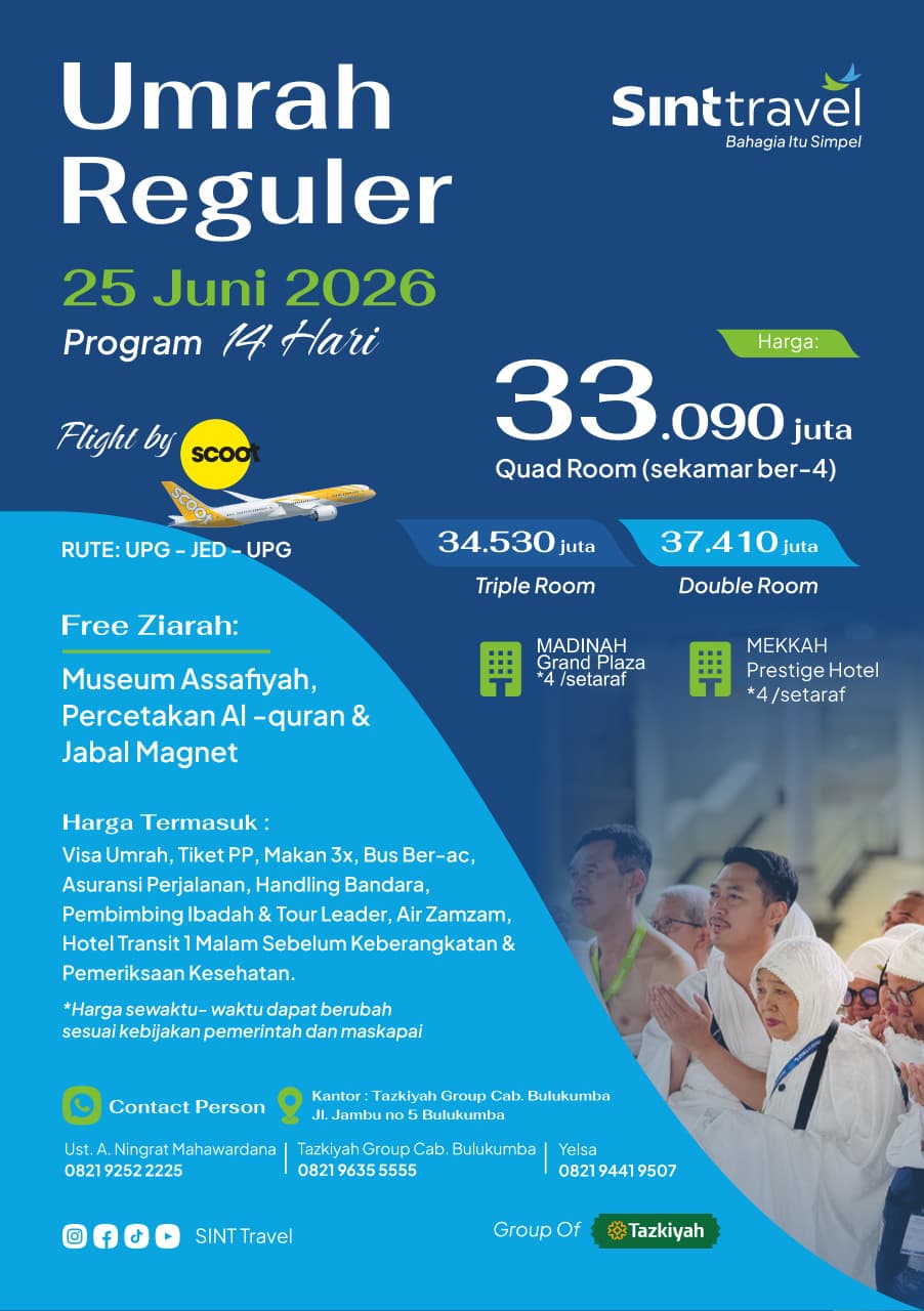 Umrah Bergaransi Uang Kembalik SINT Travel Bulukumba Jaminan Aman dan Tampa Biaya Tambahan