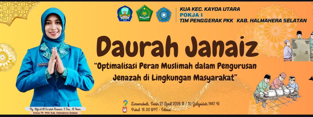 TP PKK Pokja I hadir bersama Kementerian Agama Kabupaten Halmahera Selatan dalam kegiatan Dauroh Janaiz di Kecamatan Kayoa.