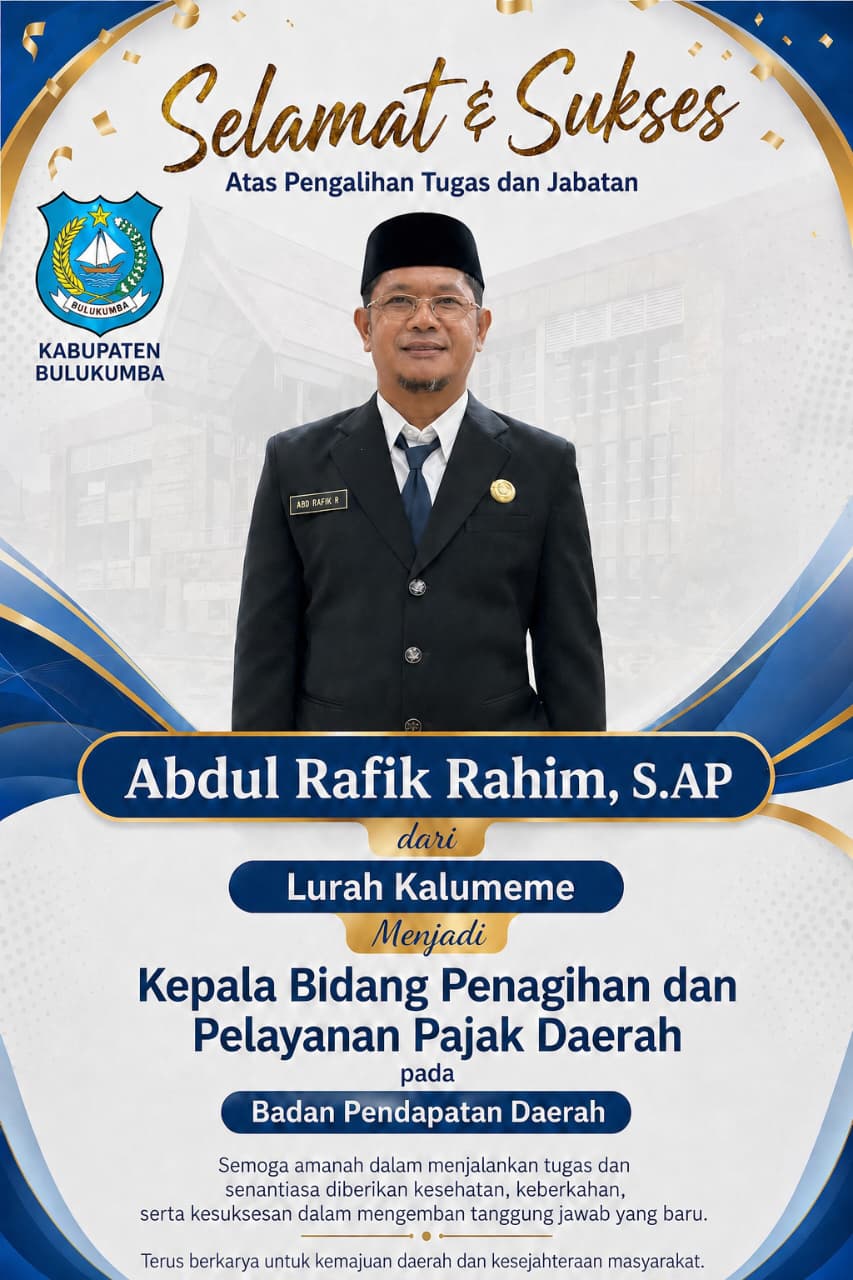 Pamit dari Lurah Kalumeme .Abdul Rafiq Rahim Dapat Tugas Baru di Bapenda