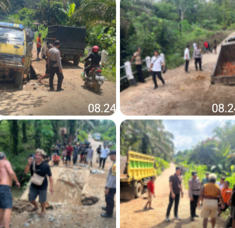Akses Jalan Bodok–Meliau Amblas, Polisi Sigap Atur Lalu Lintas dan Imbau Pengendara Gunakan Jalur Alternatif