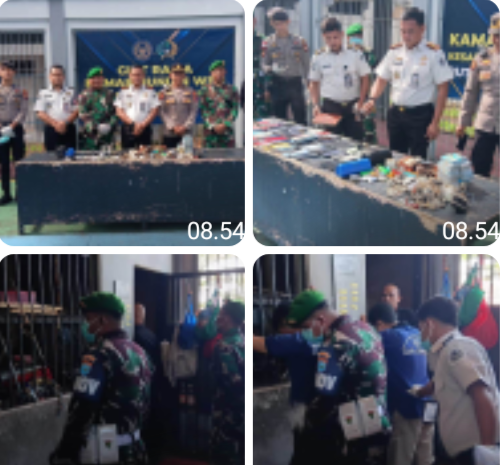 Sinergi Aparat, Rutan Kelas IIB Sanggau Gelar Penggeledahan Serentak Blok Hunian Warga Binaan