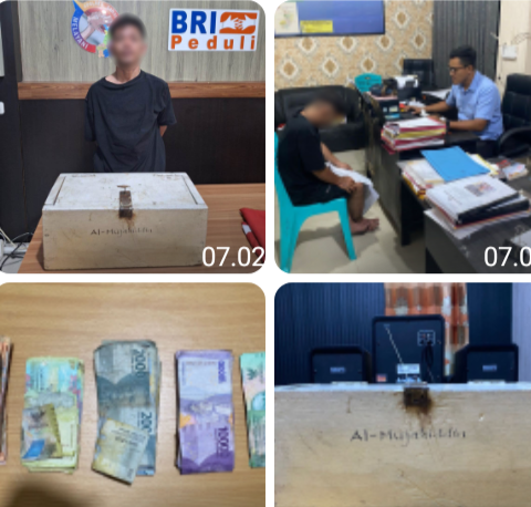 Kepergok Warga, Pelaku Pencurian Kotak Amal Masjid Mujahidin Diserahkan ke Polisi