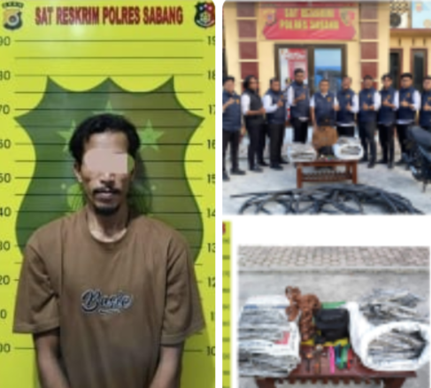 Kurang dari 24 Jam, Satreskrim Polres Sabang Tangkap Pelaku Pencurian Kabel PLN Senilai Rp103 Juta
