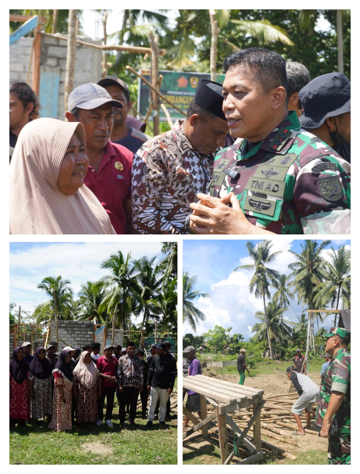 Panglima Kodam XV/ pattimura mayjen Dody Triwinarto kunjungan kerja ke lokasi TMMDke 128 di kec.gane timur halsel