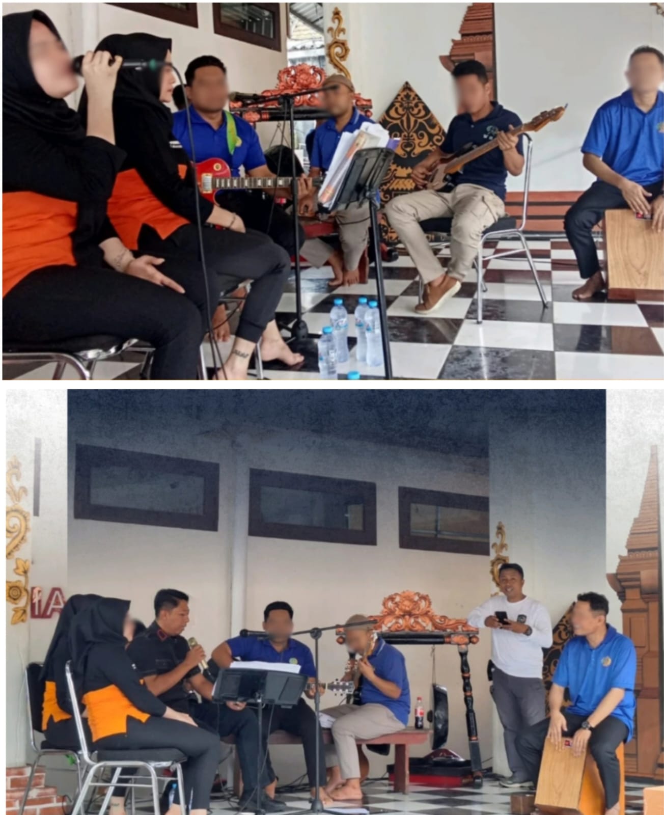 Kalapas Banyuwangi Unjuk Kebolehan Bernyanyi Bersama Warga Binaan dalam Pembinaan Musik Akustik