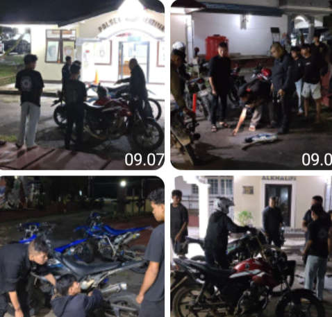 Enam Motor Terjaring Razia, Polsek Kembayan Tegas Tindak Knalpot Brong