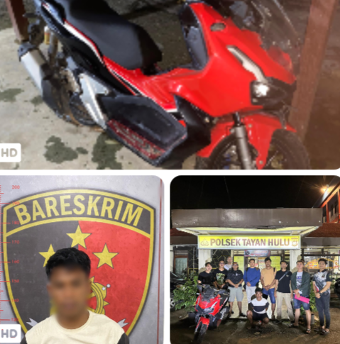 Tim reaksi cepat Polsek Tayan hulu Berhasil amankan penggelapan kendaraan Bermotor