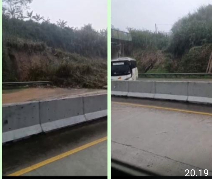 Longsor Tutup Tol KM 72B Parungkuda, Arus Dialihkan ke Exit Cigombong