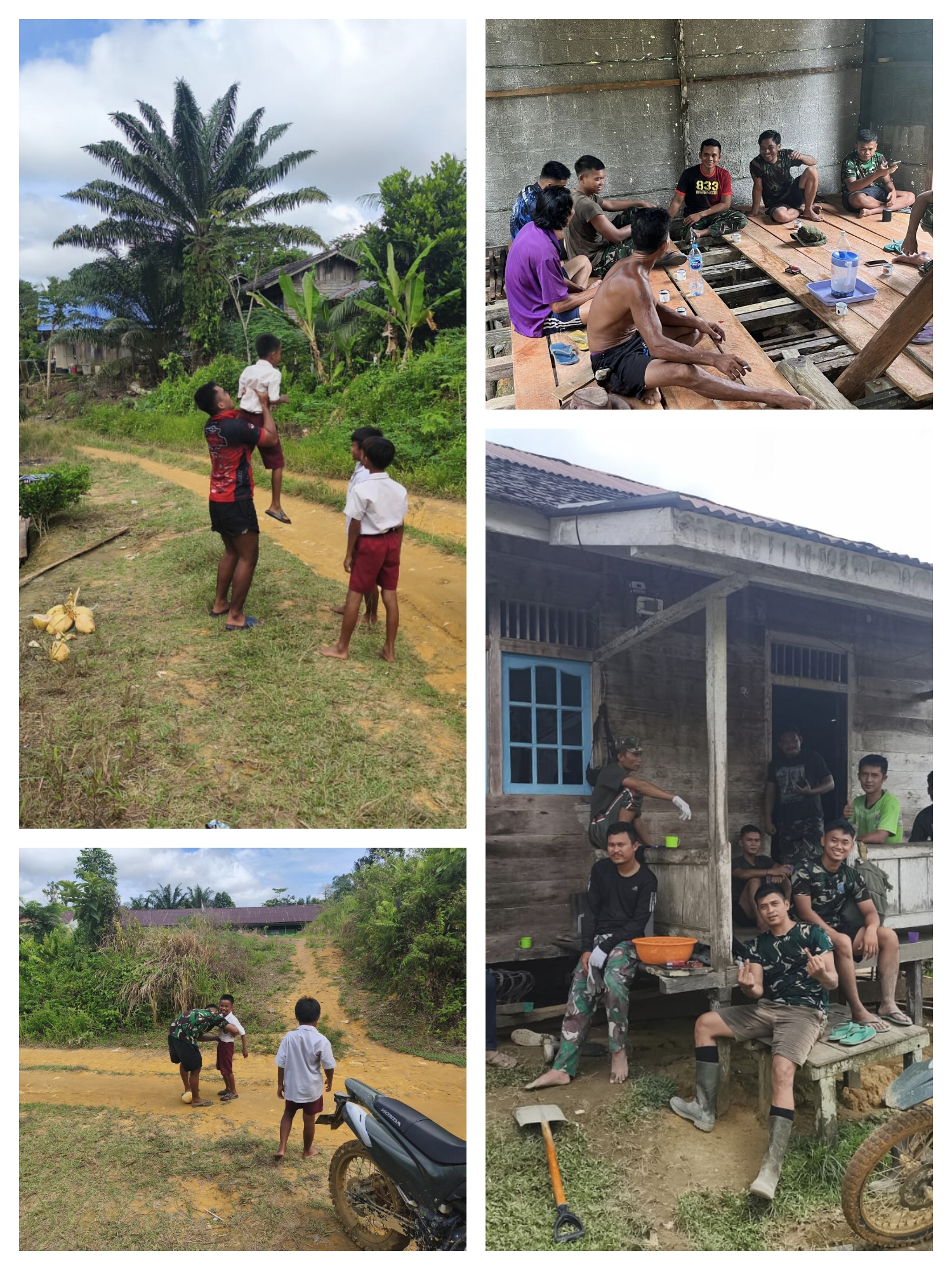 Senda Gurau dan Canda Tawa bersama Anak Sekolah dan Warga Warnai Kebersamaan Satgas TMMD Ke-128 Kodim 1204/Sanggau