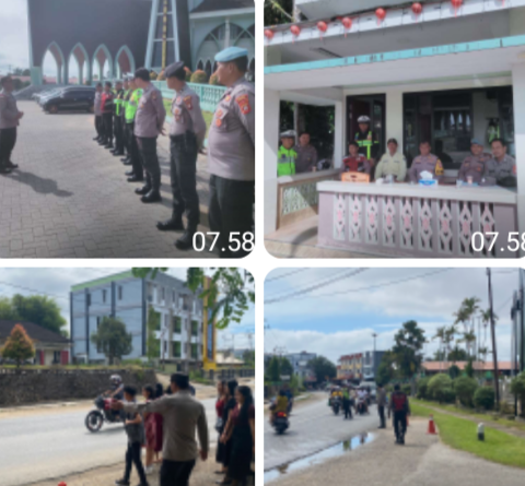 AKP Narsin Pimpin Pengamanan Ibadah Kenaikan Isa Almasih di Gereja Katedral Hati Kudus Yesus Sanggau