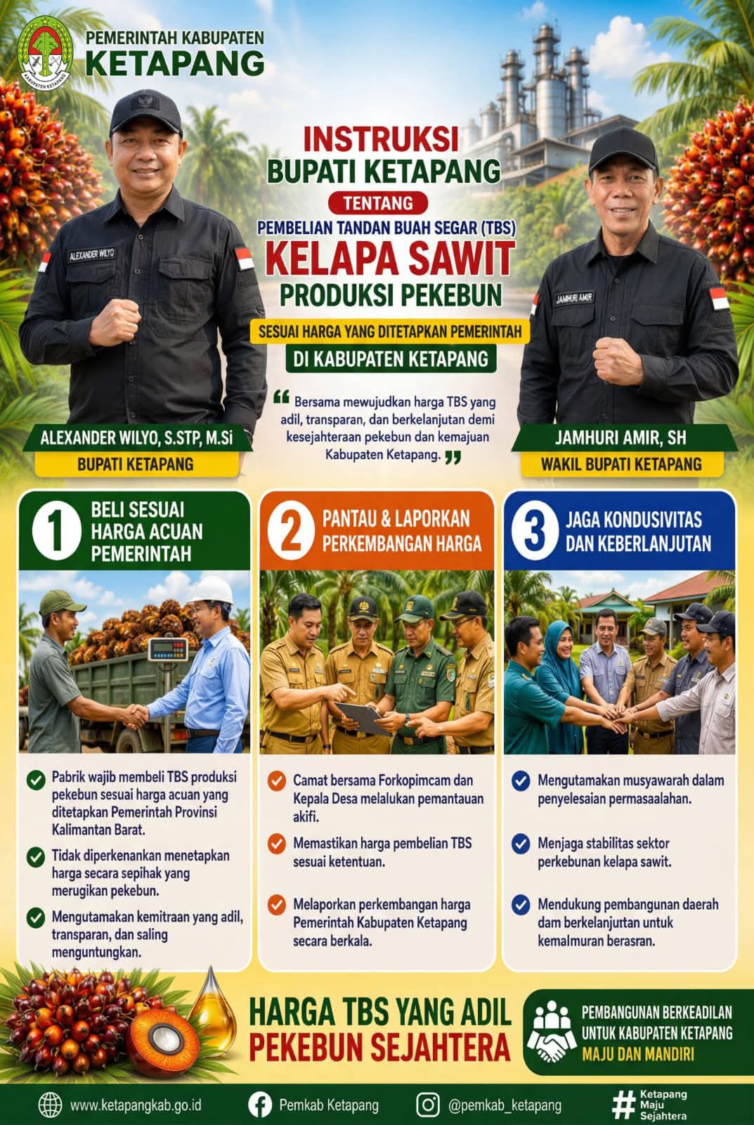 Bupati Ketapang Terbitkan Surat Edaran: Harga TBS Sawit Wajib Ikut Ketetapan Pemprov, Dilarang Menetapkan Harga Sepihak