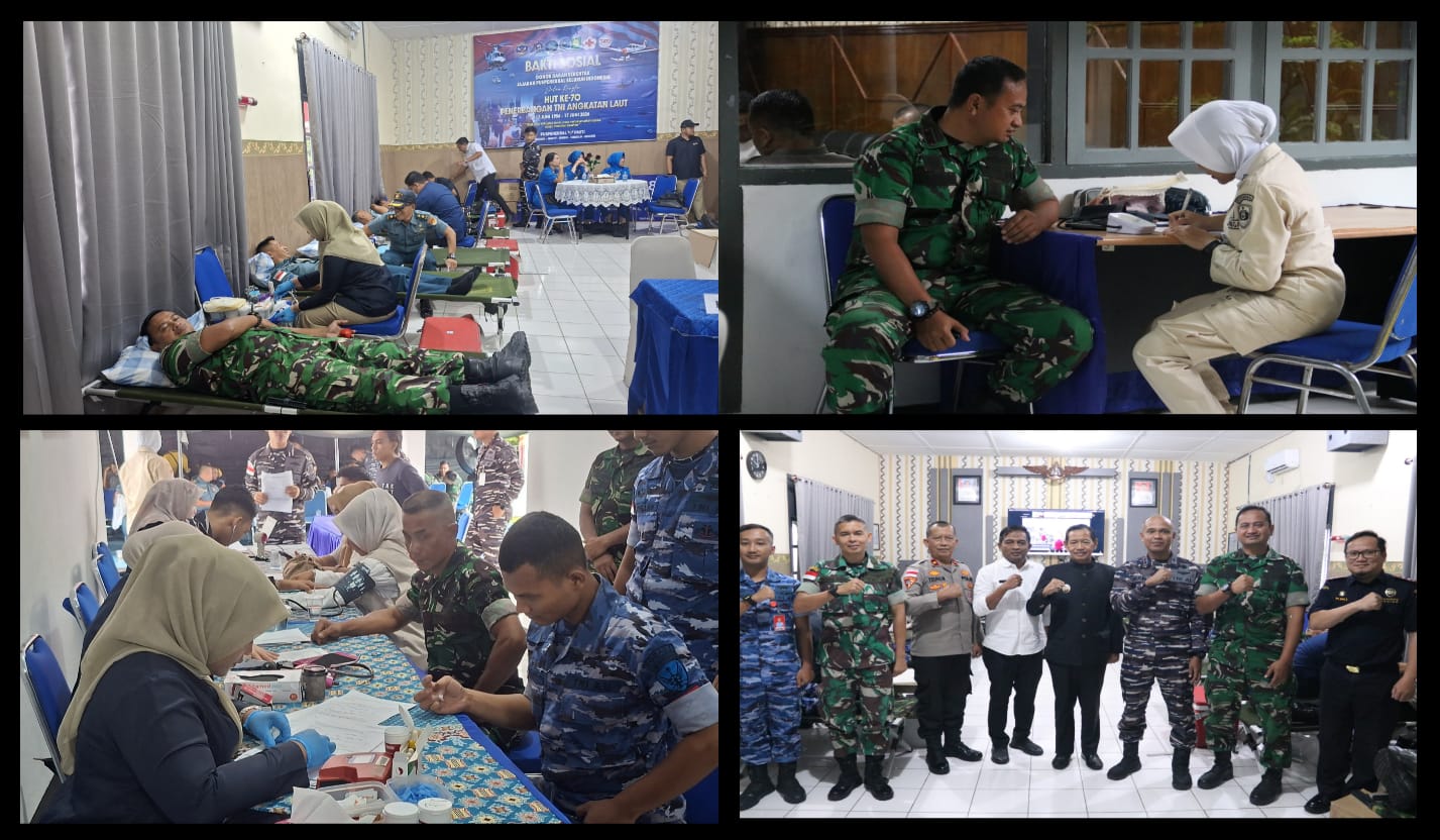 Wujud Kepedulian Kemanusiaan, Kodim 0112/Sabang Berpartisipasi dalam Bakti Sosial Donor Darah HUT Ke-70 Penerbangan TNI Angkatan Laut