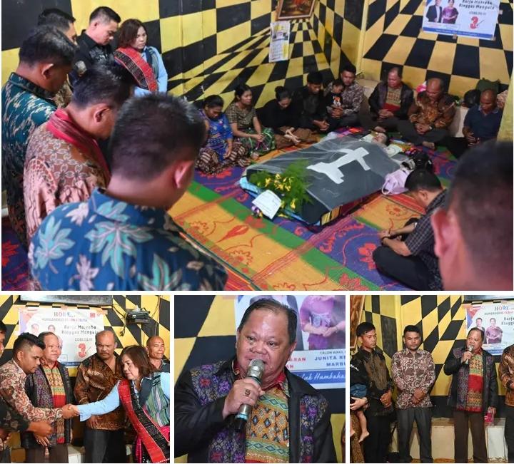 Bupati Humbahas Melayat ke Rumah Duka Orang Tua Kades Sihastonga, Sampaikan Belasungkawa Mendalam