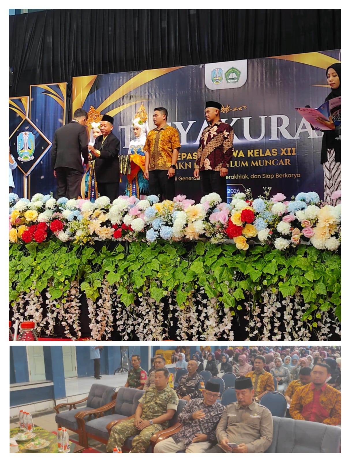 Bati Tuud Koramil 0825/17 Muncar Hadiri Tasyakuran Pelepasan Siswa Kelas XII SMKN Darul Ulum