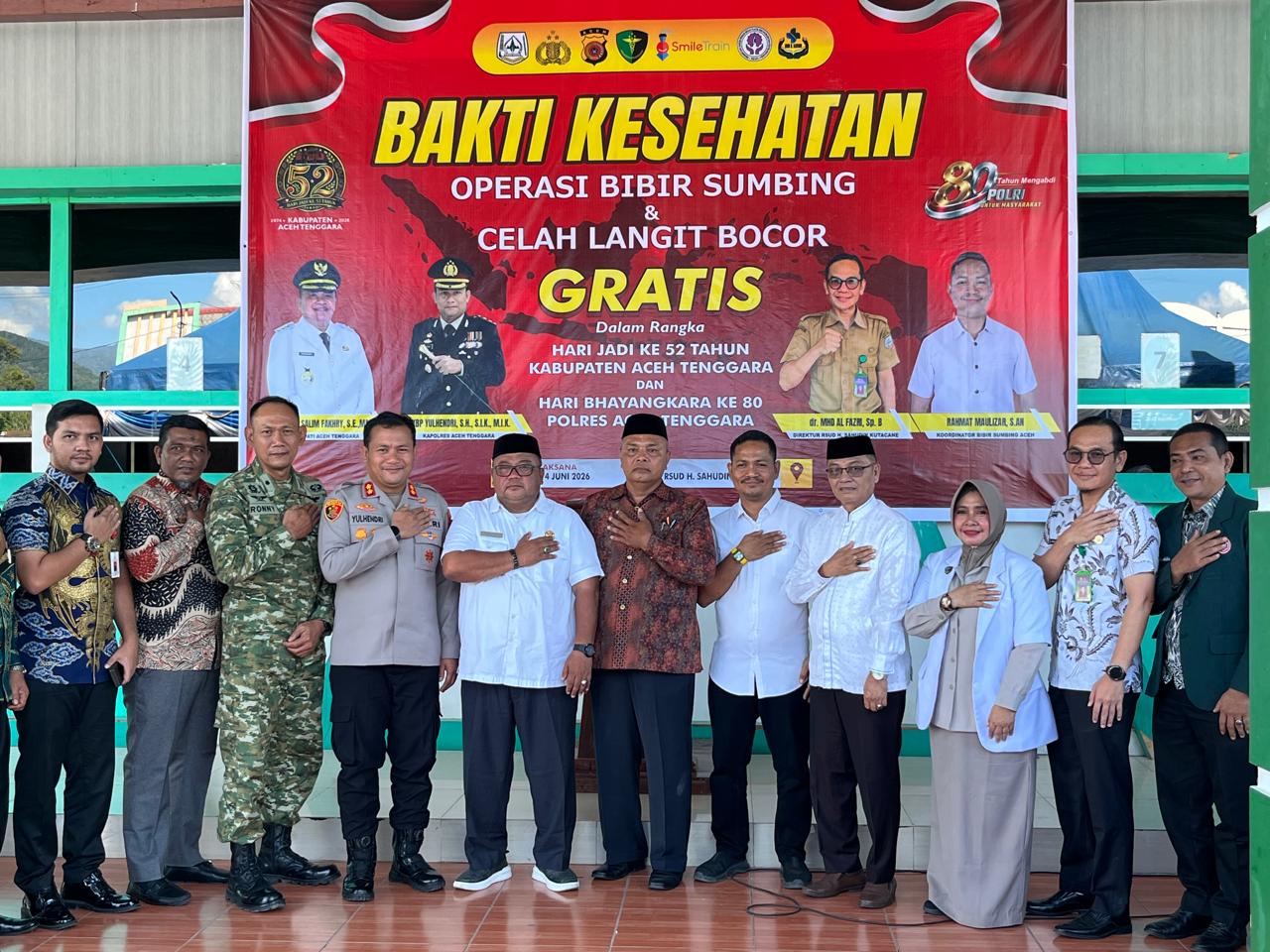 Menjahit Senyum, Menumbuhkan Harapan: Bakti Kesehatan Operasi Bibir Sumbing dan Celah Langit-Langit Gratis Warnai HUT Aceh Tenggara ke-52 dan Hari Bhayangkara ke-80