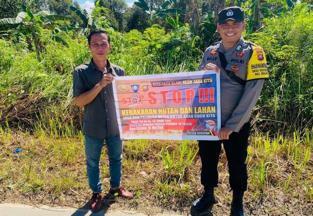 Cegah Kabut Asap dan Kerusakan Lingkungan, Polsek Sekayam Intensifkan Edukasi Karhutla