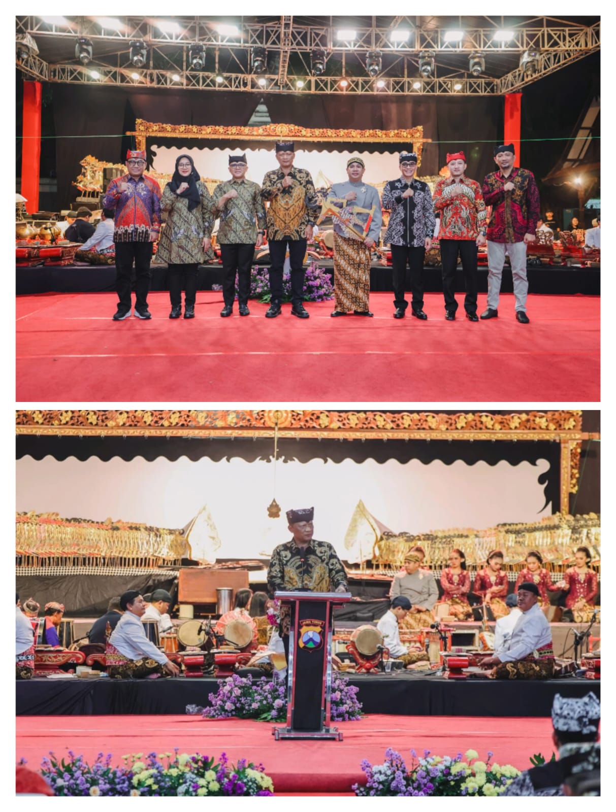 Kapolda Jatim Gaungkan Semangat Jogo Jawa Timur di Pagelaran Wayang Kulit Hari Bhayangkara ke – 80