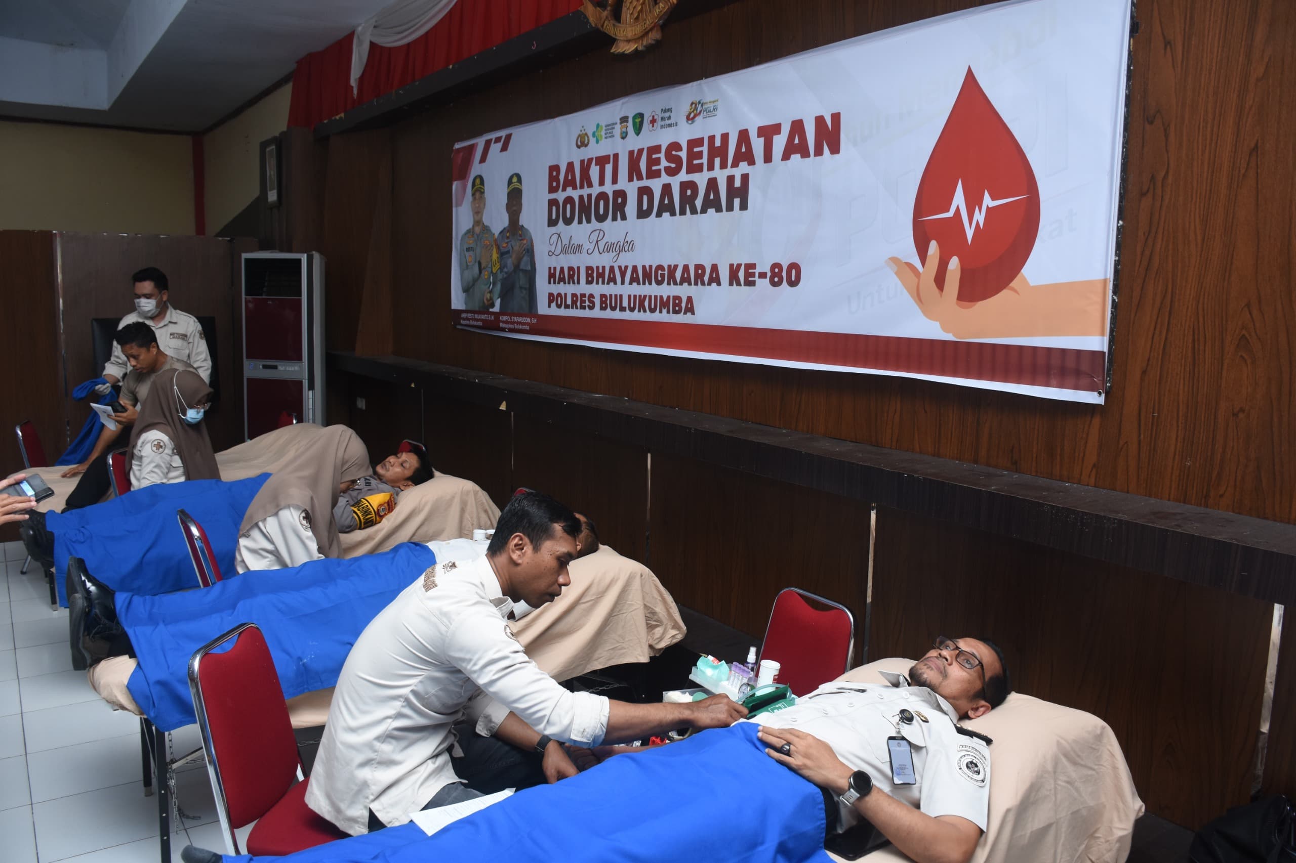 59 KANTONG DARAH TERKUMPUL DI BAKTI KESEHATAN POLRES BULUKUMBA SAMBUT HUT BHAYANGKARA KE-80*