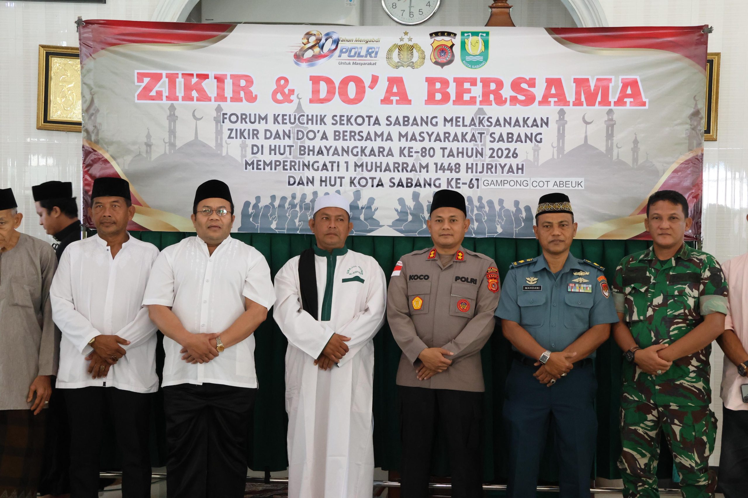 Dzikir dan Doa Bersama Sambut HUT Bhayangkara ke-80, HUT Kota Sabang ke-61 dan 1 Muharram 1448 H