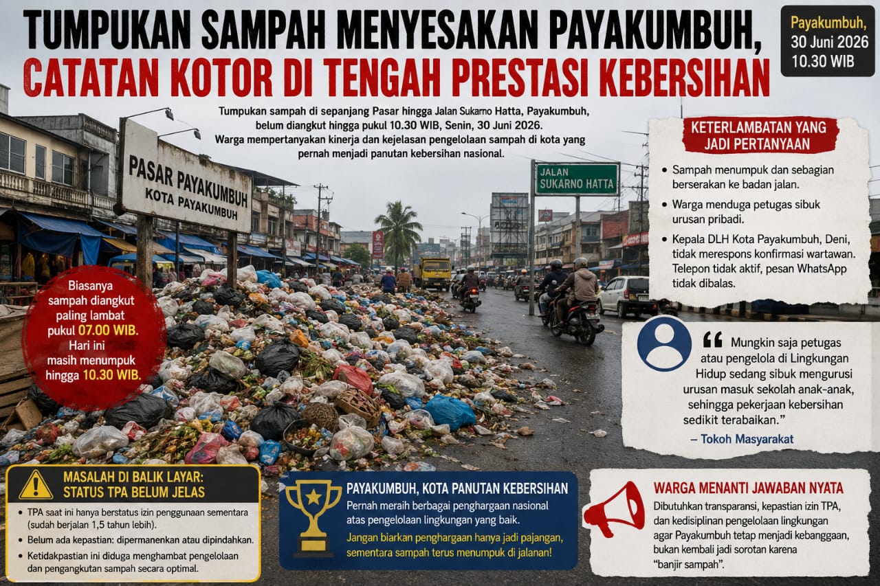TUMPUKAN SAMPAH MENYESAKAN PAYAKUMBUH, CATATAN KOTOR DI TENGAH PRESTASI KEBERSIHAN