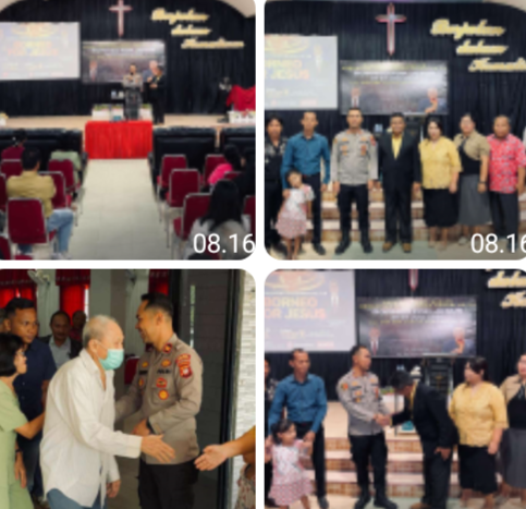 Kapolsek Tayan Hilir Perkuat Sinergi dengan Jemaat Gereja, Ajak Warga Jaga Kamtibmas Secara Bersama-sama