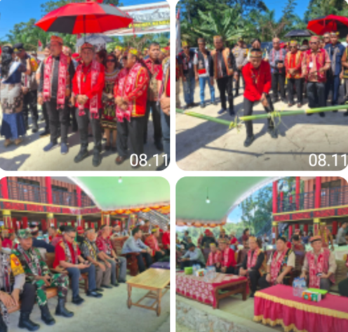 Rumah Adat Dayak Resmi Berdiri di Parindu, Polri Hadir Jaga Kelancaran Acara