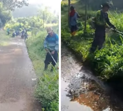 Gotong Royong Warga Karang Endah, Kades: Ini Kewajiban Setiap Warga