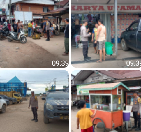 Patroli Perintis Kota Polsek Tayan Hilir Jaga Keamanan Pasar dan Pemukiman Warga