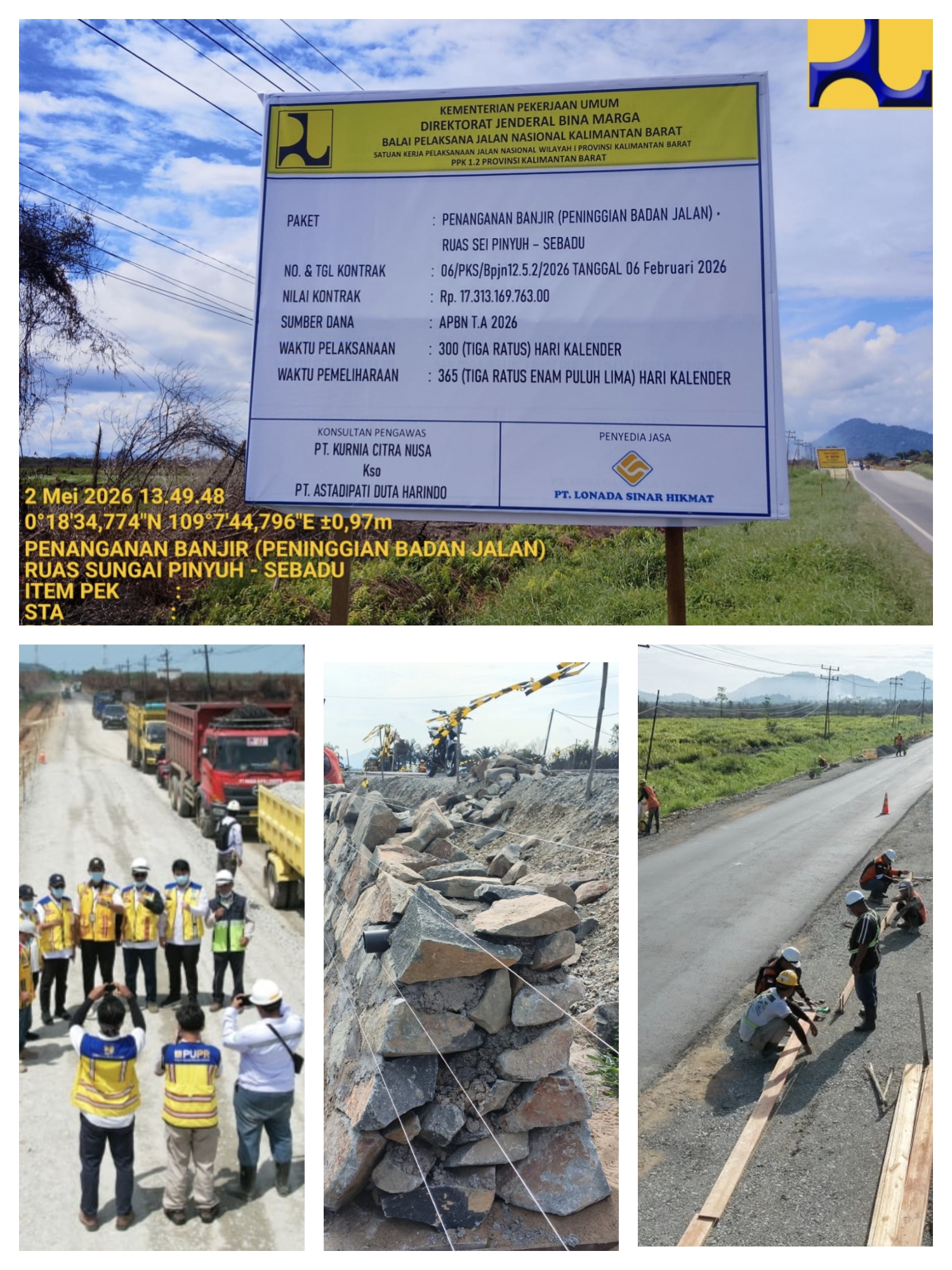 PT Lonada Sinar Hikmat Klarifikasi Pemberitaan Miring, Konsultan Pengawas Tegaskan Proyek Peninggian Badan Jalan Sungai Pinyuh–Sebadu Sesuai Spesifikasi