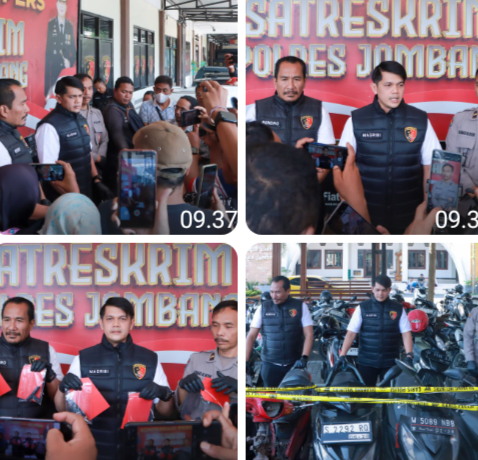 Polres Jombang Ungkap Komplotan Curanmor, Empat Tersangka Ditangkap*